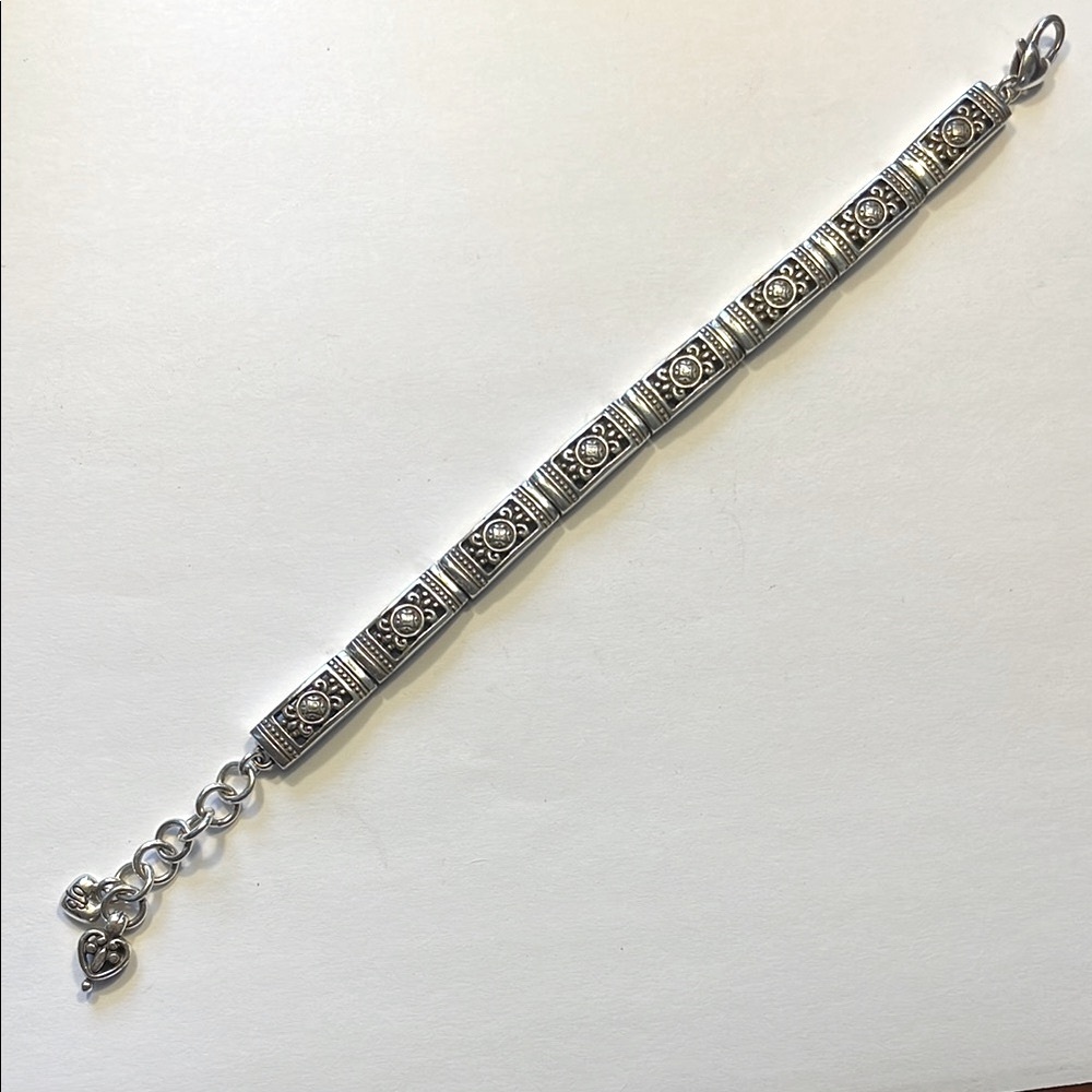 Brighton Silver Hinged link Bracelet with Lobster claw clasp. Vintage.
